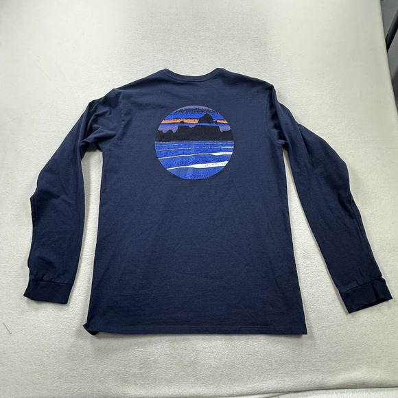 Patagonia Other - Patagonia Shirt Mens Small Navy Long Sleeve Responsibili-Tee Graphic Crewneck